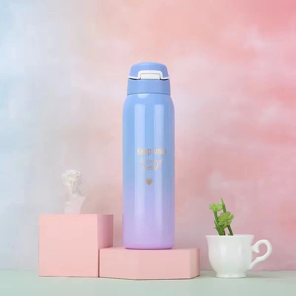 500ml Pastel Ombré Stainless Steel Thermos Bottle – Leakproof, Insulated, Stylish