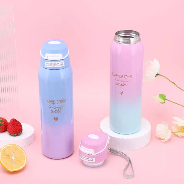 500ml Pastel Ombré Stainless Steel Thermos Bottle – Leakproof, Insulated, Stylish