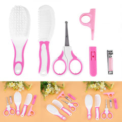 Baby Grooming Kit, 6pcs Baby Care Tools, Pink/Blue(Optional) for Nursing Baby Heath and Grooming