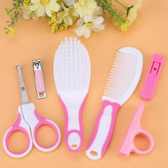 Baby Grooming Kit, 6pcs Baby Care Tools, Pink/Blue(Optional) for Nursing Baby Heath and Grooming