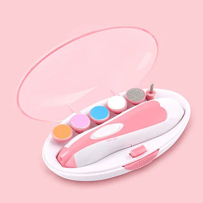 Baby Electric Nail Trimmer 6Pcs Set Pink - Sunshine