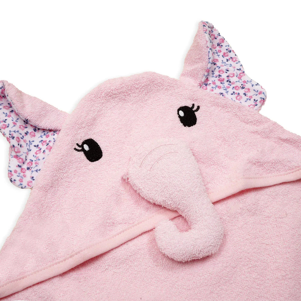 Baby Hooded Towel – Pink Elephant Design
