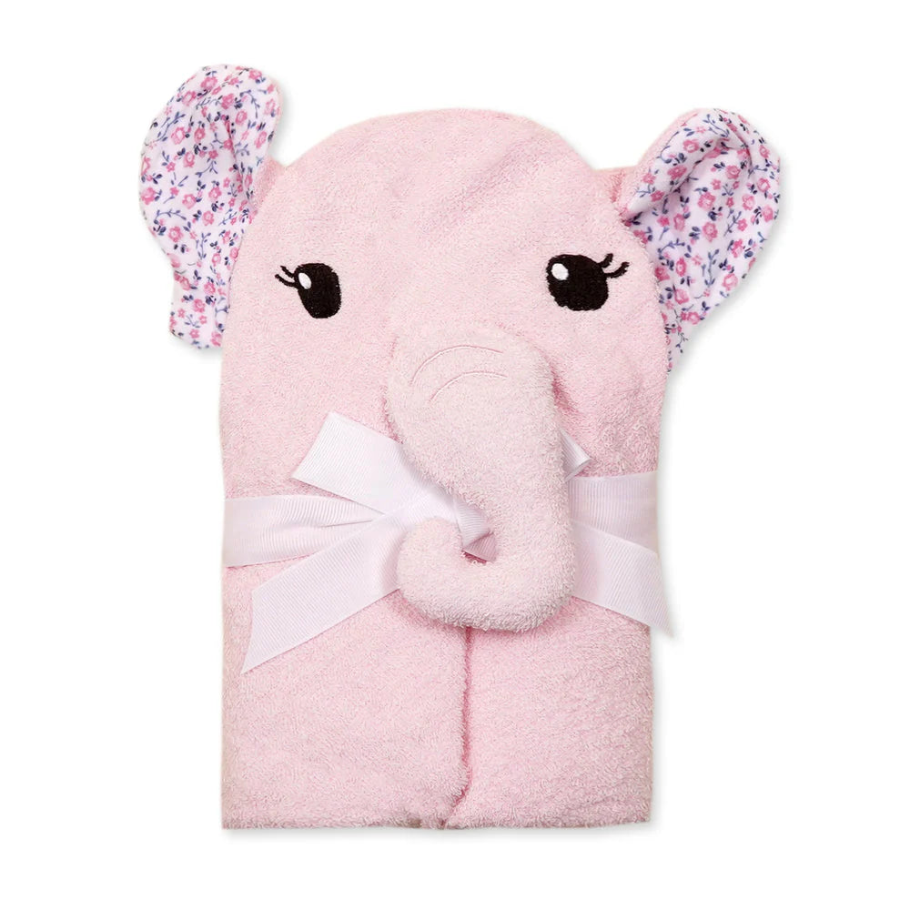 Baby Hooded Towel – Pink Elephant Design