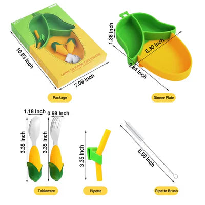 Little Star Corn Silicone Tableware Set
