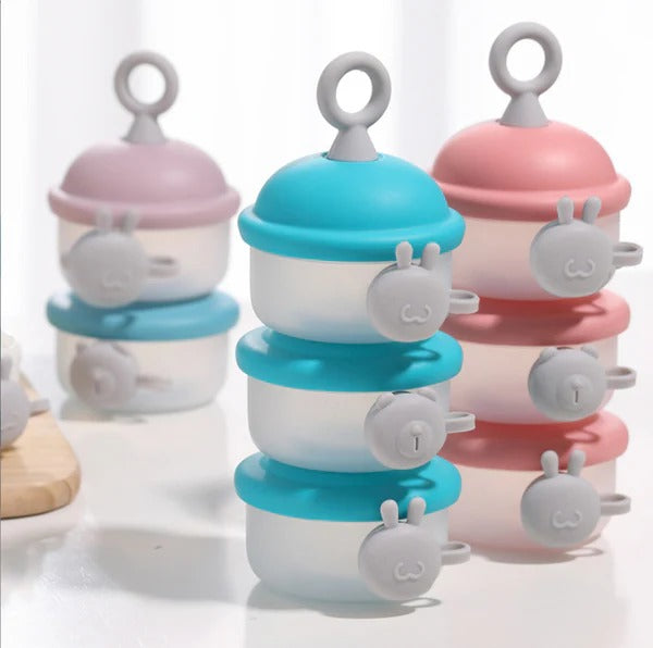 Cute Bunny Baby Food Storage Containers – Stackable & Travel-Friendly (3-Layer)
