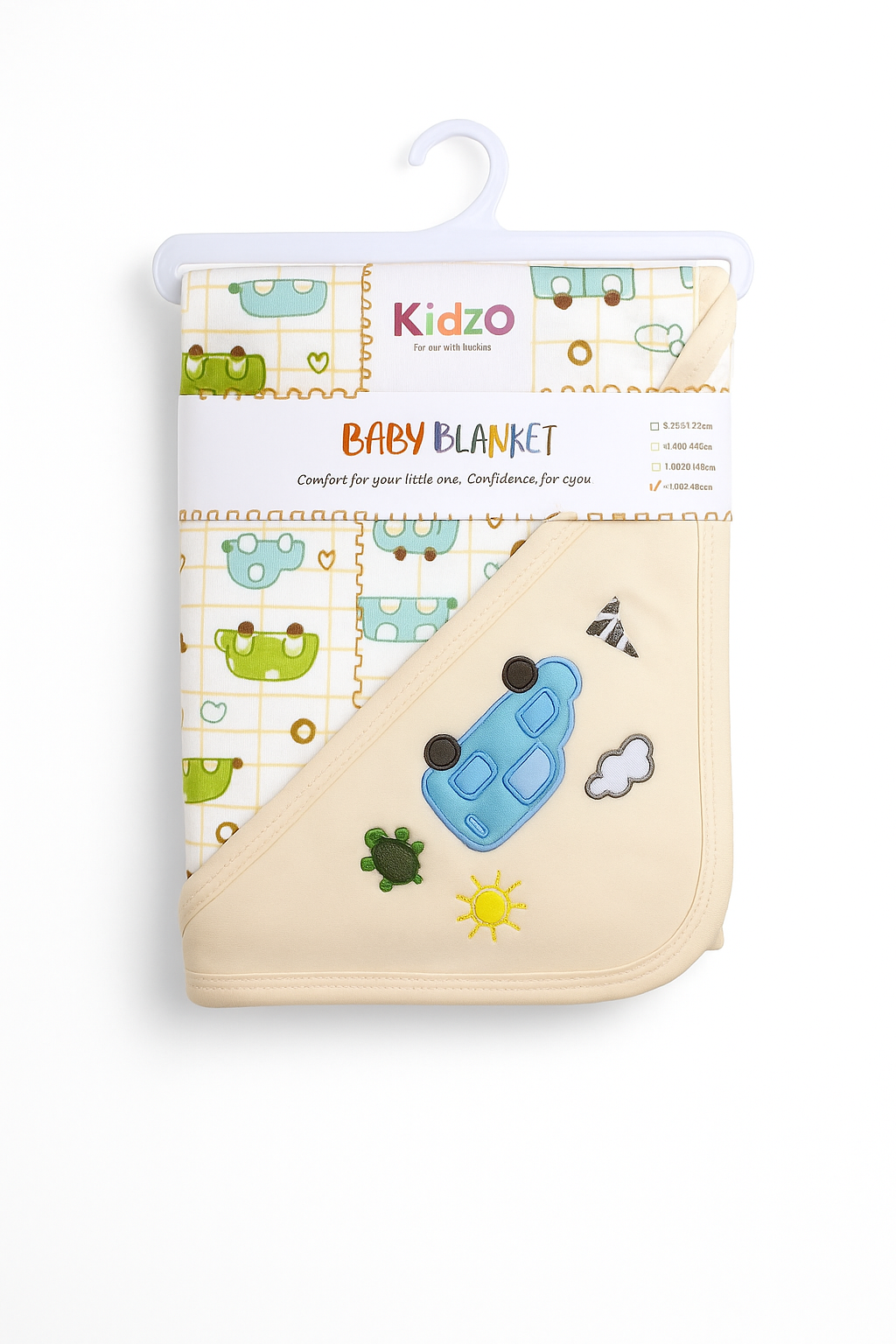 Kidzo Baby Blanket – Soft Cotton Comfort with Cute Embroidery
