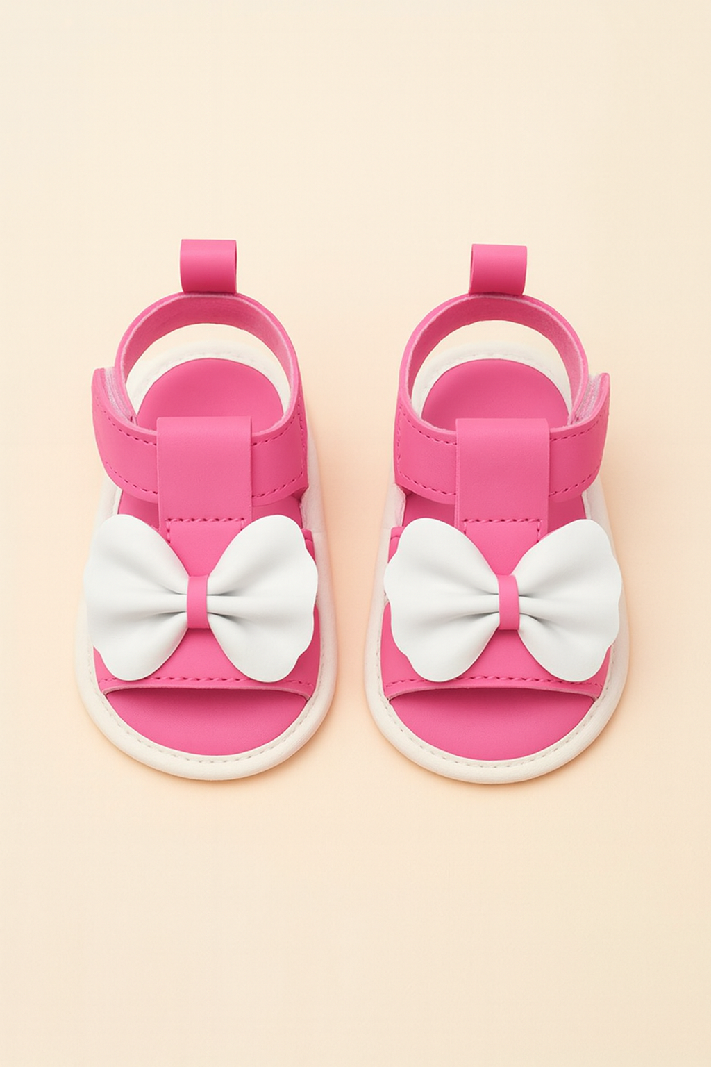 Baby Girl Pink Bow Sandals – Soft Sole Summer Footwear