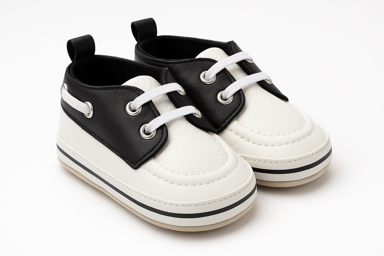 Black & White Baby Sneakers – Stylish & Comfortable