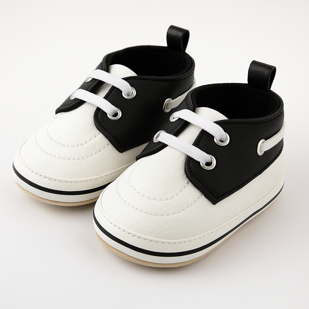 Black & White Baby Sneakers – Stylish & Comfortable