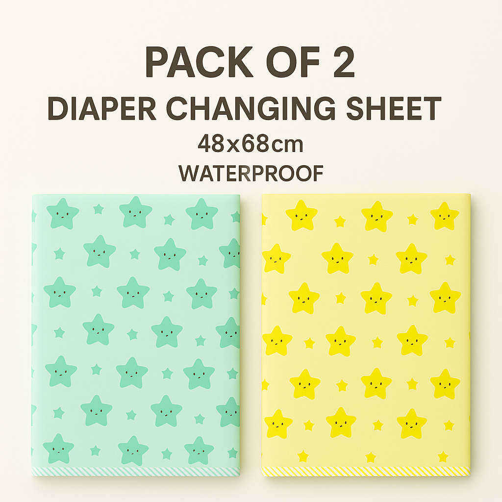 Pack of 2 Waterproof Diaper Changing Sheets – 48x68cm
