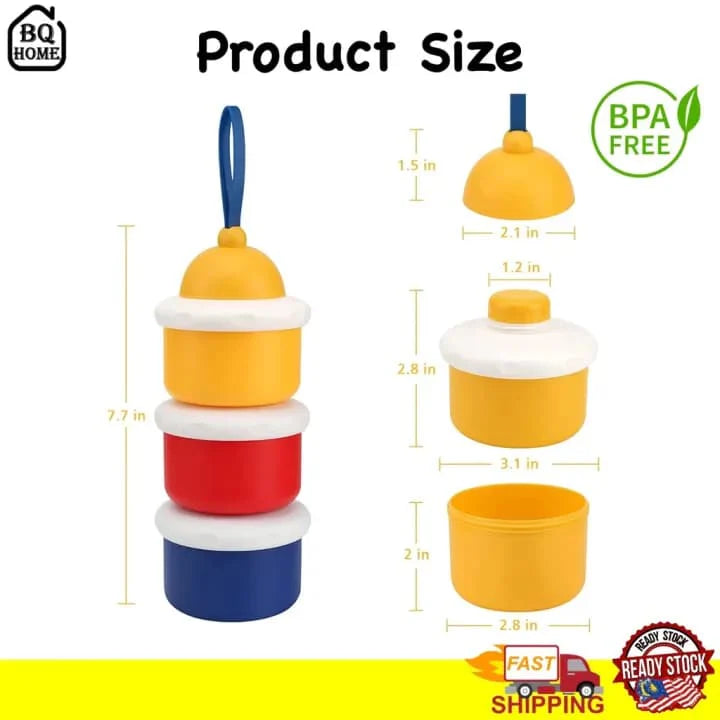 Milk Powder Formula Dispenser – BPA-Free, Multi-Layer Storage