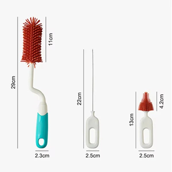 5-in-1 Silicone Baby Bottle Cleaning Brush Set with Cute Drain Holder – BPA-Free & Multi-Purpose