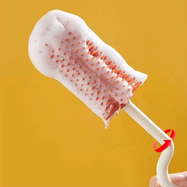 5-in-1 Silicone Baby Bottle Cleaning Brush Set with Cute Drain Holder – BPA-Free & Multi-Purpose