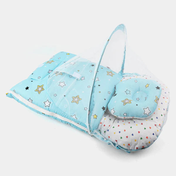 Baby Bedding Set with Mosquito Net & Pillow – Comfortable, Safe & Portable