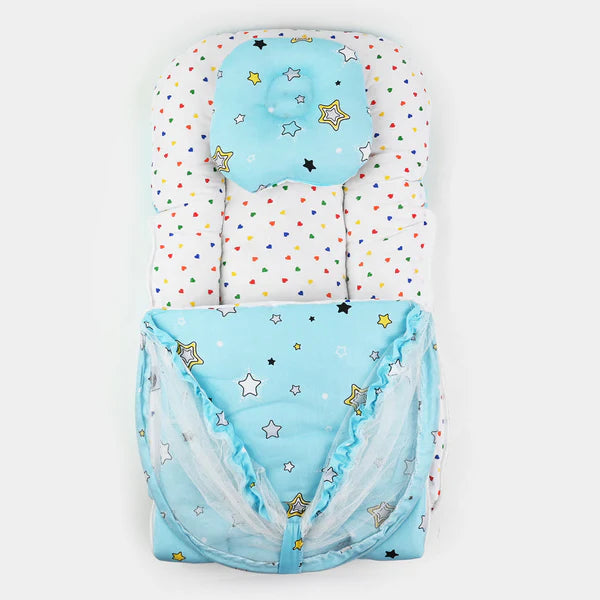 Baby Bedding Set with Mosquito Net & Pillow – Comfortable, Safe & Portable