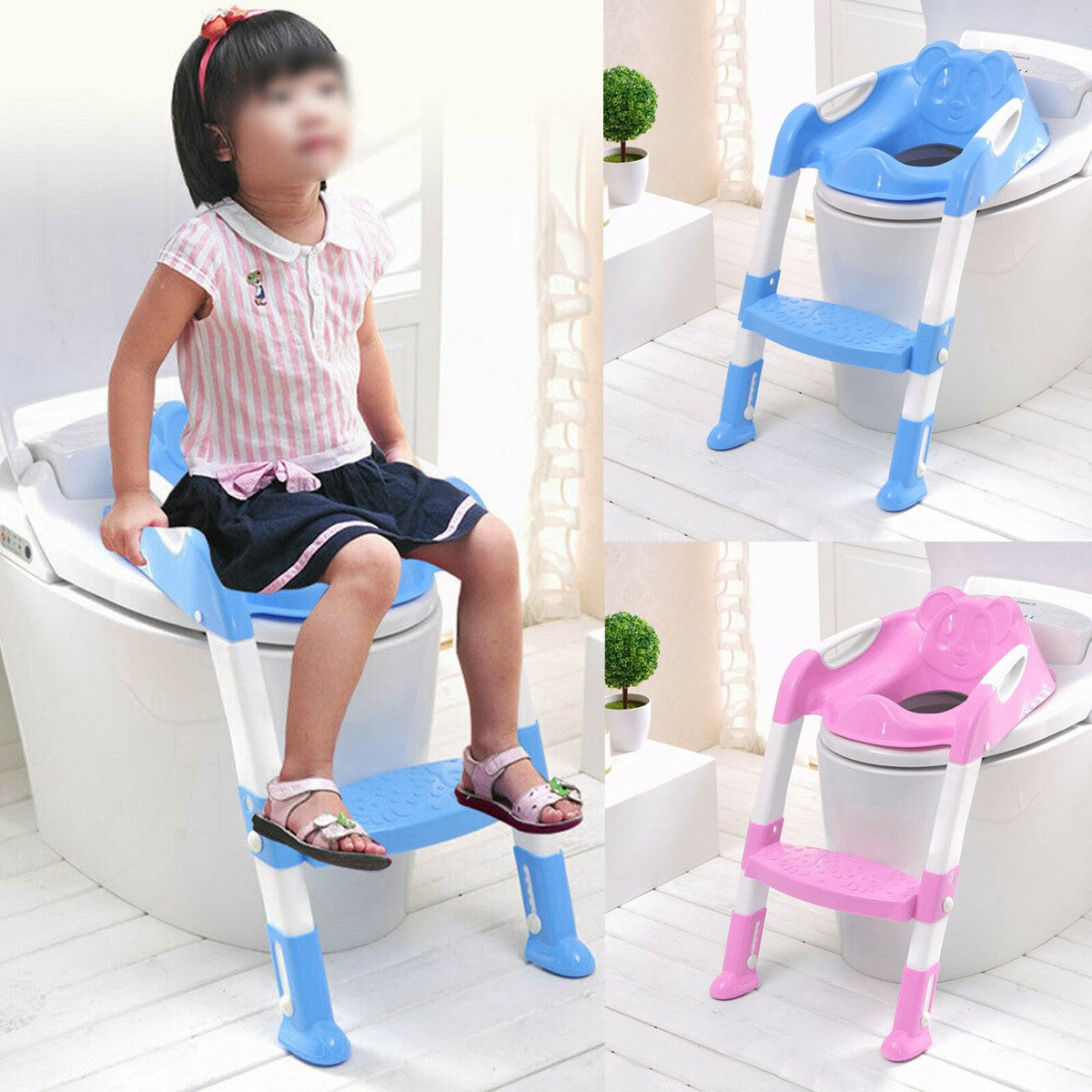 Baby Potty Training Seat with Ladder & Handles – Panda Design